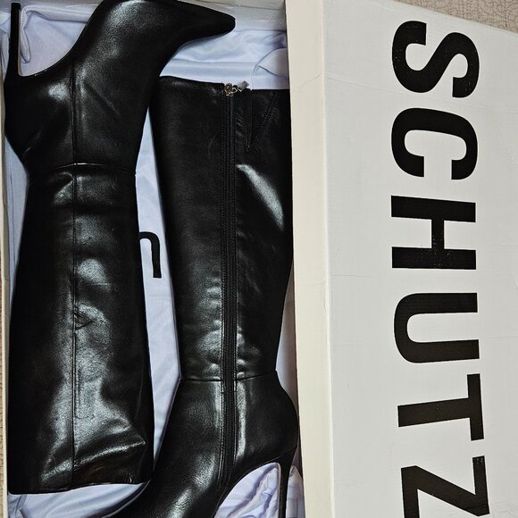 Schutz Mikki Up Knee High Black Boot - US 7B - Picture 2 of 8